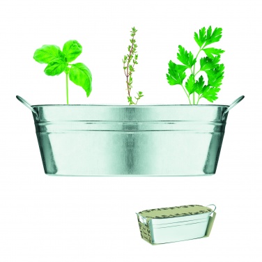 Logotrade promotional item image of: Zinc tub with 3 herbs seeds