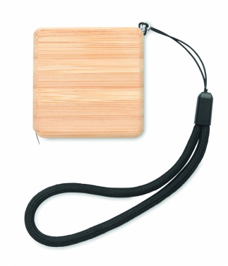 Logo trade promotional gift photo of: Measuring tape in bamboo 1m