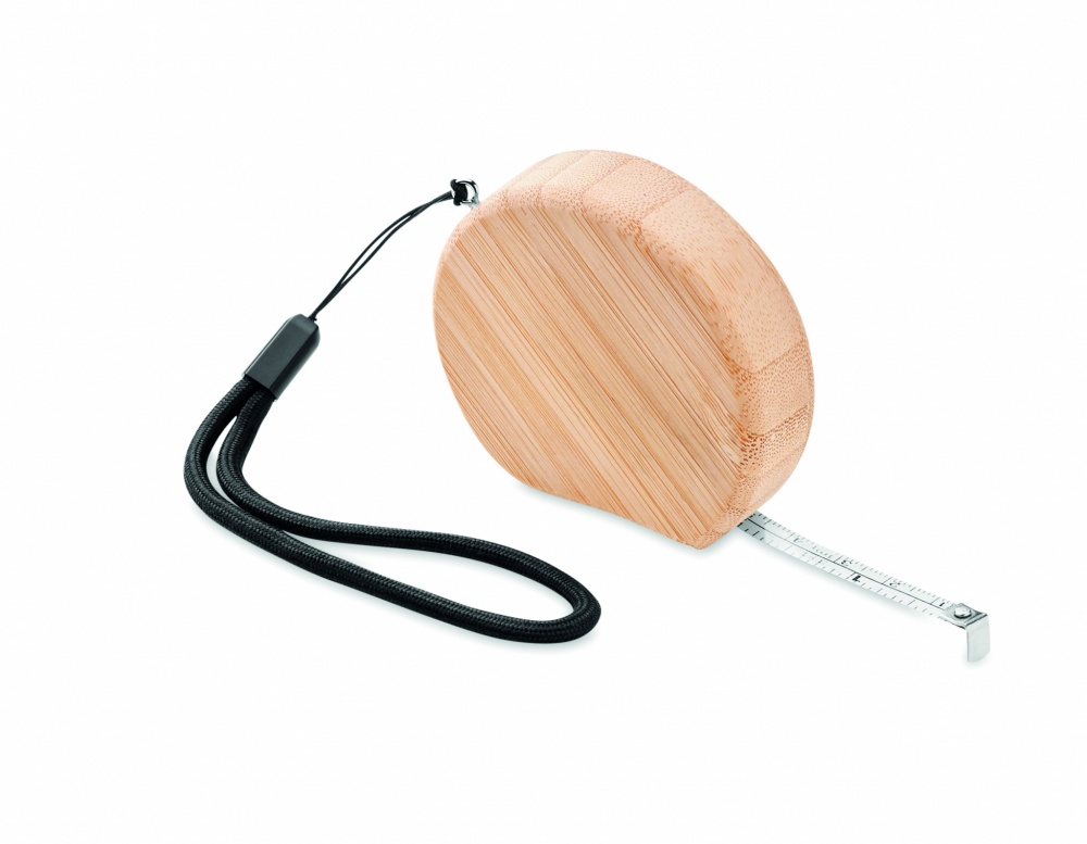 Logo trade promotional products picture of: Measuring tape in bamboo 2m