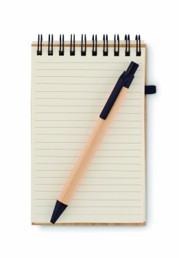 Logotrade business gift image of: A6 bamboo notepad with pen SONORABAM