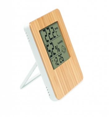 Logo trade promotional products image of: Bamboo weather station