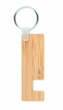 Logo trade promotional merchandise picture of: Bamboo stand and key ring Savonlinna