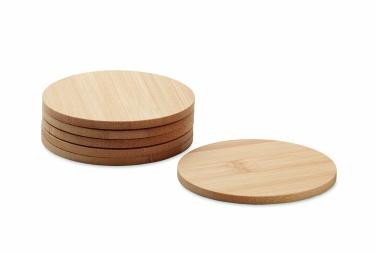 Logotrade corporate gift image of: Set of 6 bamboo coasters