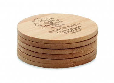 Logo trade business gift photo of: Set of 6 bamboo coasters