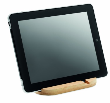 Logo trade business gifts image of: Bamboo tablet/smartphone stand