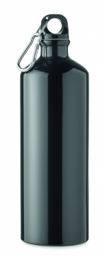 Logotrade business gift image of: 1000 ml single-walled aluminum water bottle with a carabiner