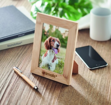 Logo trade promotional giveaways picture of: Bamboo photo frame