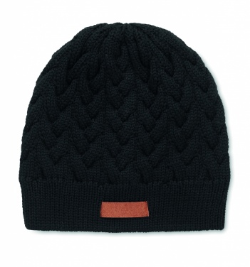 Logo trade advertising products image of: Cable knit beanie in RPET