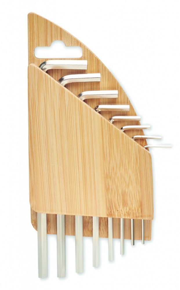 Logo trade promotional product photo of: Hex key set in bamboo