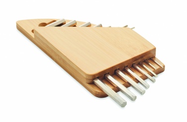 Logo trade promotional gift photo of: Hex key set in bamboo