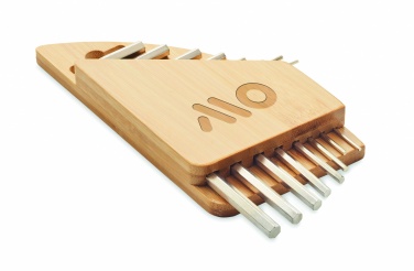 Logo trade promotional products image of: Hex key set in bamboo
