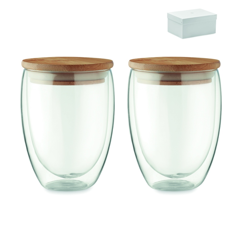 Logo trade promotional giveaways image of: Set of 2 glasses 350 ml in box