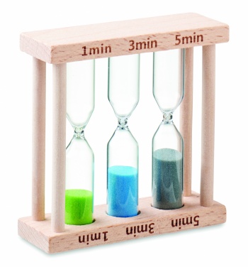 Logo trade promotional giveaways picture of: Set of 3 wooden sand timer