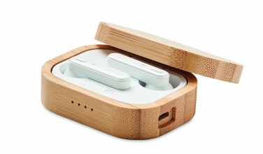 Logotrade promotional items photo of: TWS earbuds in bamboo case