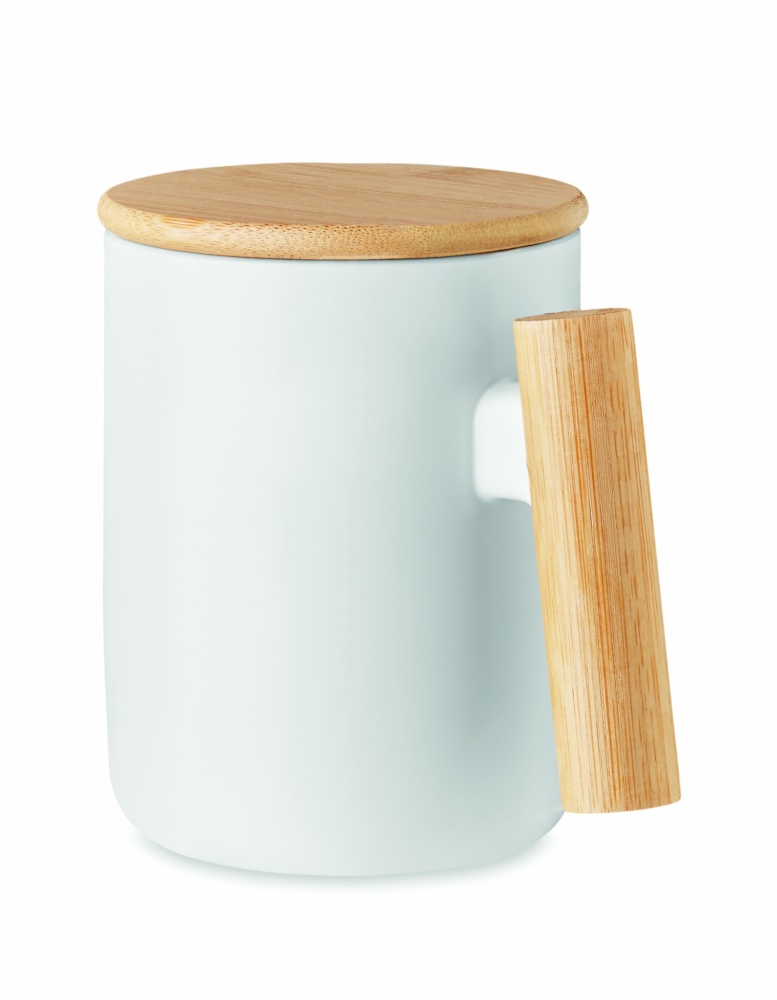 Logo trade promotional merchandise image of: Porcelain mug with lid 380 ml