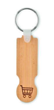 Logotrade promotional giveaways photo of: Bamboo euro token key ring Rauma