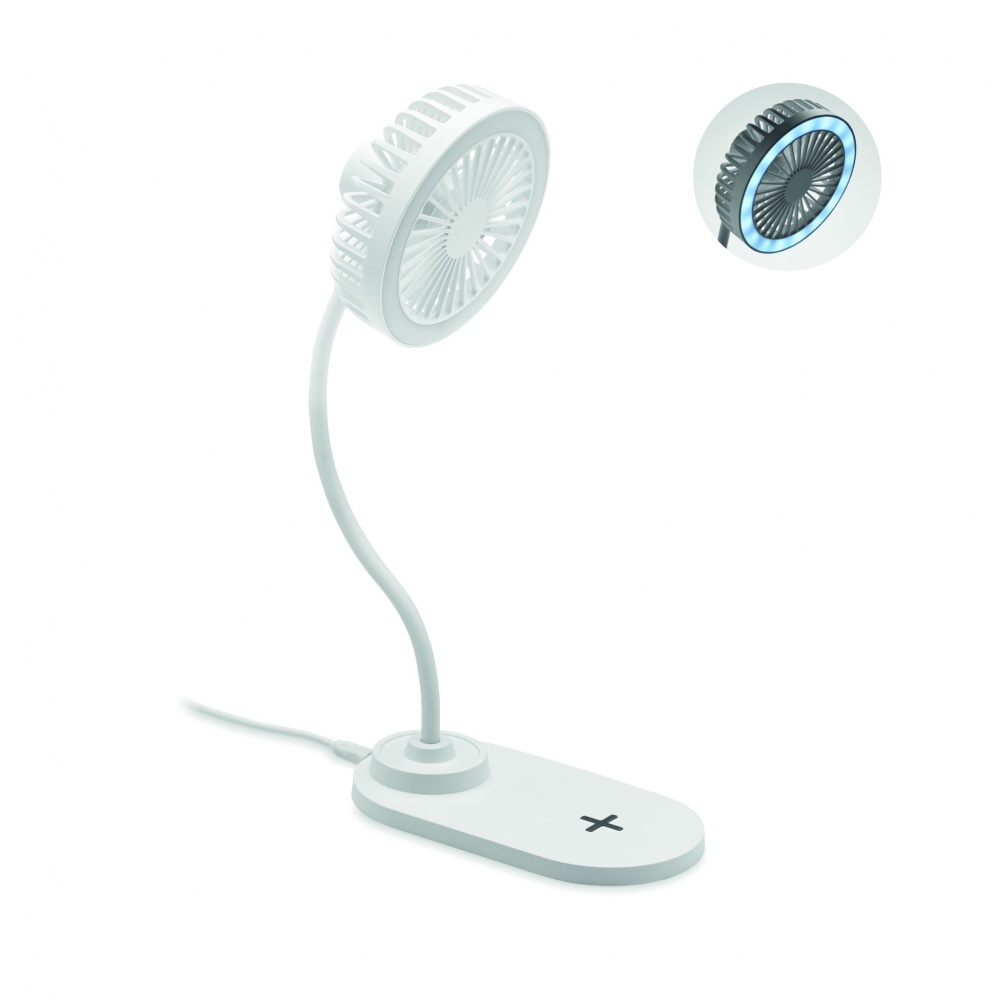 Logo trade promotional product photo of: Desktop charger fan with light