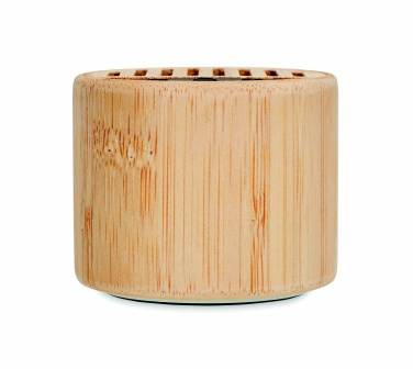 Logo trade advertising product photo of: Round bamboo wireless speaker