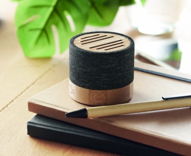 Logotrade business gift image of: Bamboo RPET wireless speaker