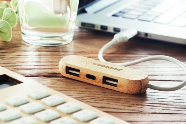 Logo trade corporate gifts picture of: 3 port USB hub with dual input