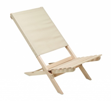 Logo trade promotional giveaway photo of: Foldable wooden beach chair
