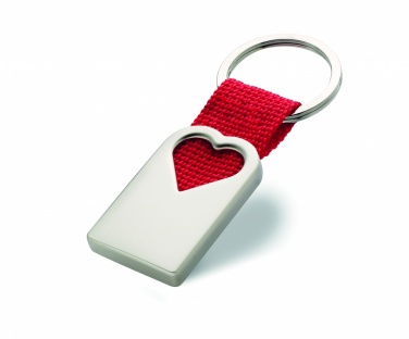 Logo trade promotional gifts picture of: Heart metal key ring Kemi