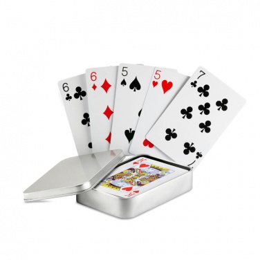 Logo trade promotional items image of: Playing cards in tin box