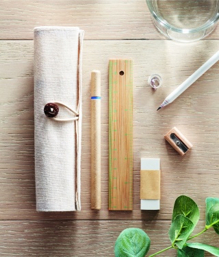 Logo trade advertising products picture of: Stationary set in cotton pouch