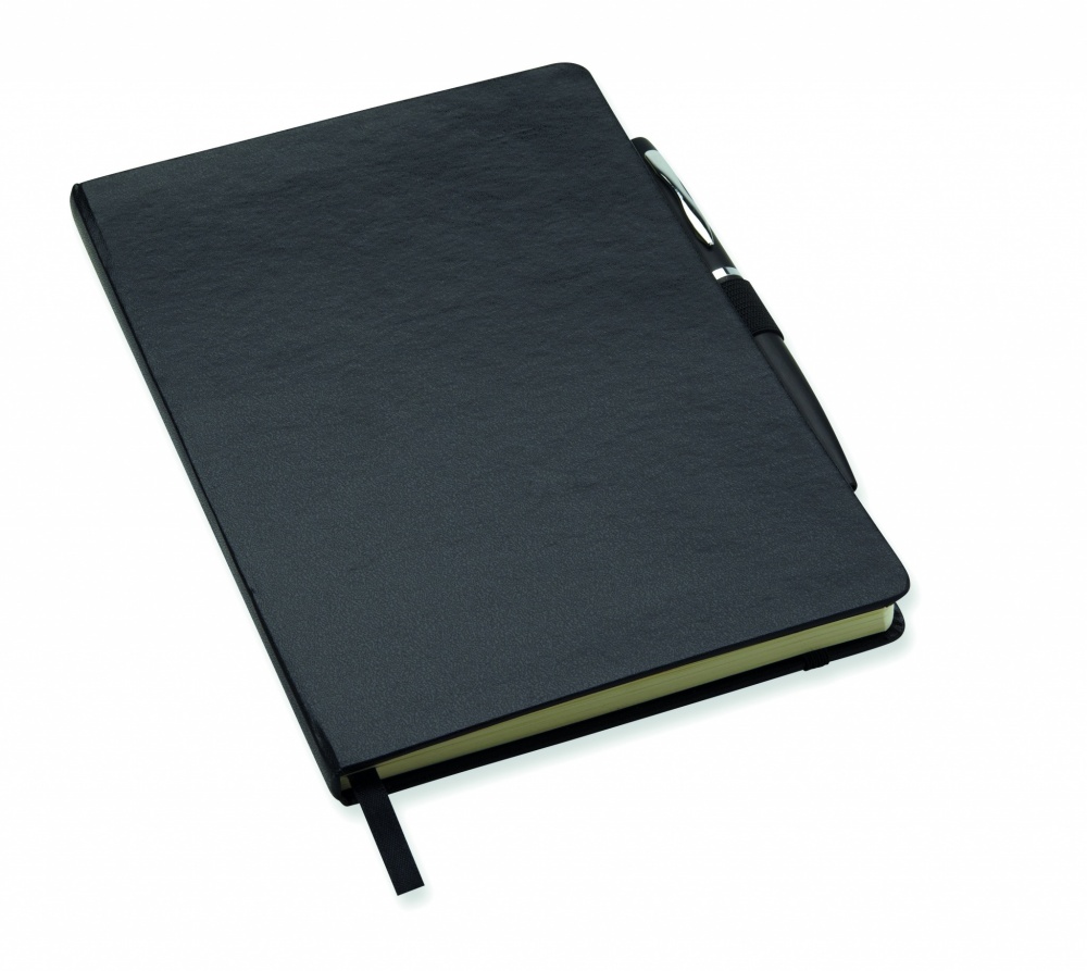 Logo trade promotional product photo of: A5 notebook with pen 72 lined