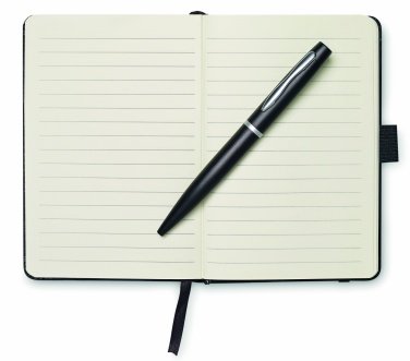 Logo trade promotional product photo of: A6 notebook with pen 72 lined