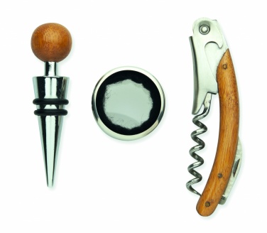 Logo trade corporate gifts image of: Wine set in bamboo box