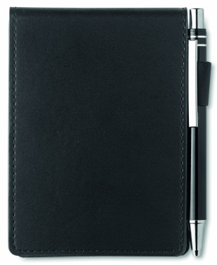 Logo trade promotional giveaways picture of: A7 notepad in PU pouch w/pen