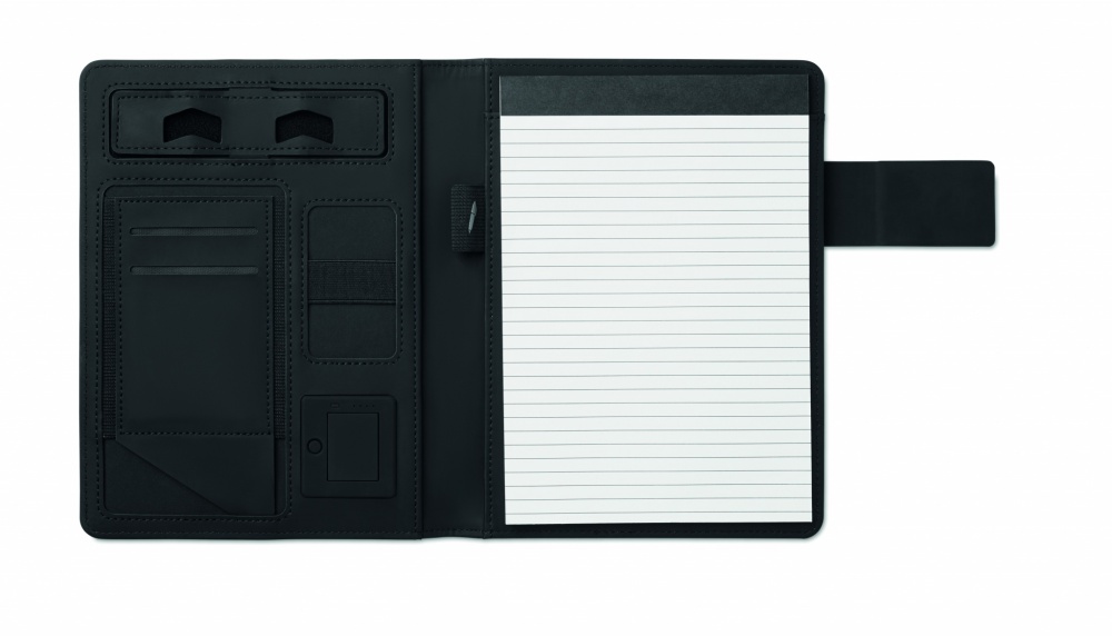 Logo trade promotional gifts image of: A5 folder with power bank