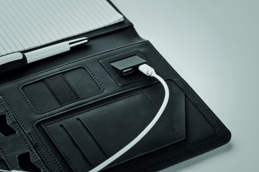 Logo trade business gift photo of: A5 folder with power bank