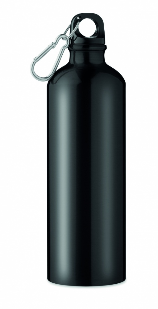 Logo trade corporate gifts image of: Single-walled 750 ml aluminum bottle with a carabiner and customizable printing