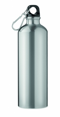 Logo trade promotional giveaways image of: Single-walled 750 ml aluminum bottle with a carabiner and customizable printing