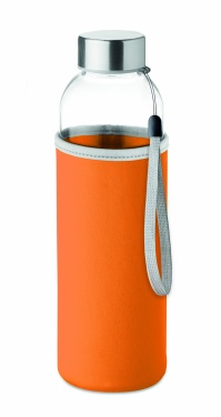 Logo trade promotional giveaways image of: Glass bottle in pouch 500ml