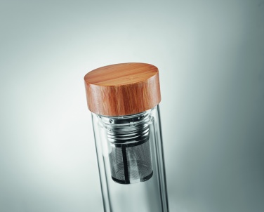 Logo trade promotional products image of: Double wall glass bottle 400ml München