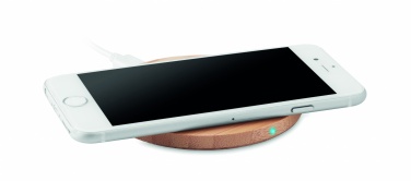 Logo trade promotional merchandise photo of: Wireless charger bamboo 5W