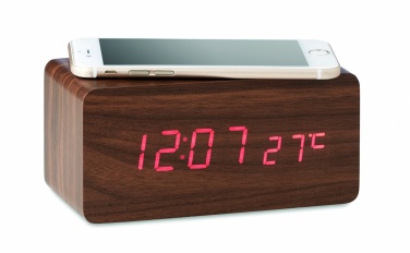 Logotrade corporate gift picture of: LED clock/5W wireless charger