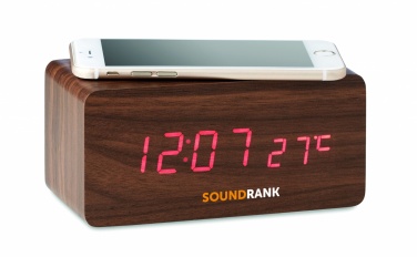 Logo trade business gift photo of: LED clock/5W wireless charger