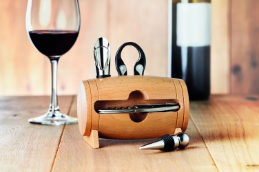 Logotrade promotional product picture of: 4 pcs wine set in wooden stand