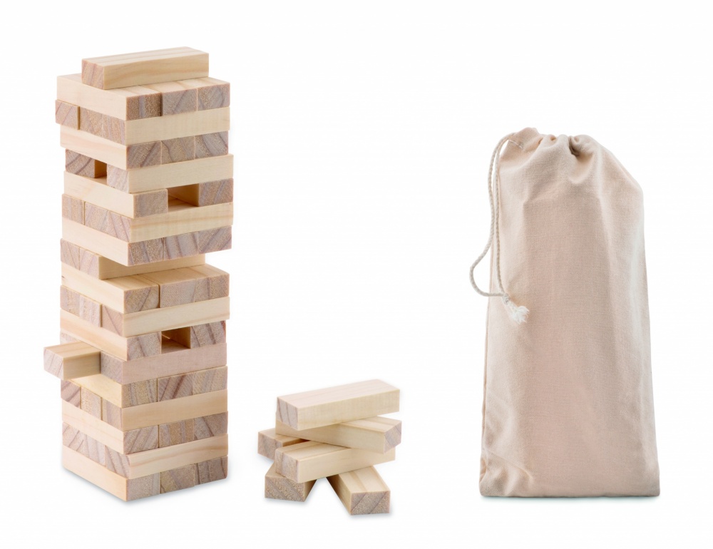 Logo trade promotional merchandise image of: Tower game in cotton pouch