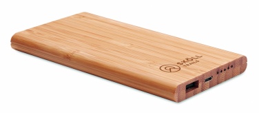 Logo trade advertising product photo of: Wireless power bank in bamboo 6000mAh ARENA
