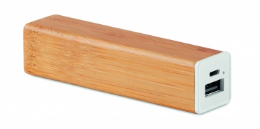 Logotrade advertising products photo of: Power bank bamboo 2200 mAh POWERBAM