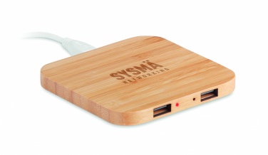 Logotrade promotional gift image of: Bamboo wireless charge pad 5W