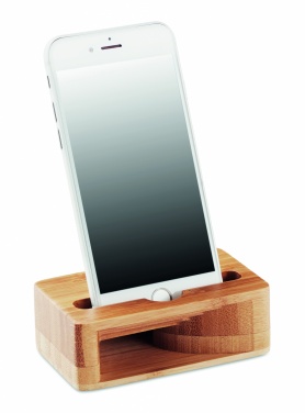 Logotrade promotional product picture of: Bamboo phone stand-amplifier CARACOL