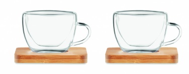 Logo trade promotional merchandise picture of: Set of 2 double wall espresso