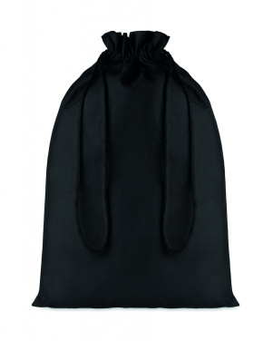 Logo trade advertising products image of: Large Cotton draw cord bag black
