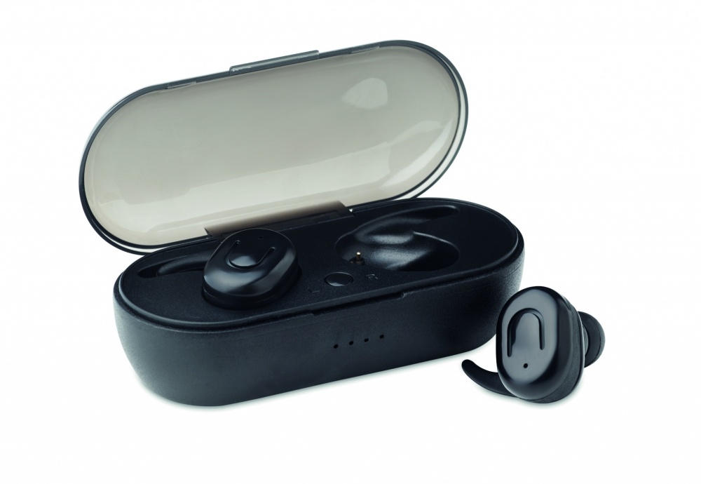 Logo trade promotional merchandise image of: TWS earbuds with charging box